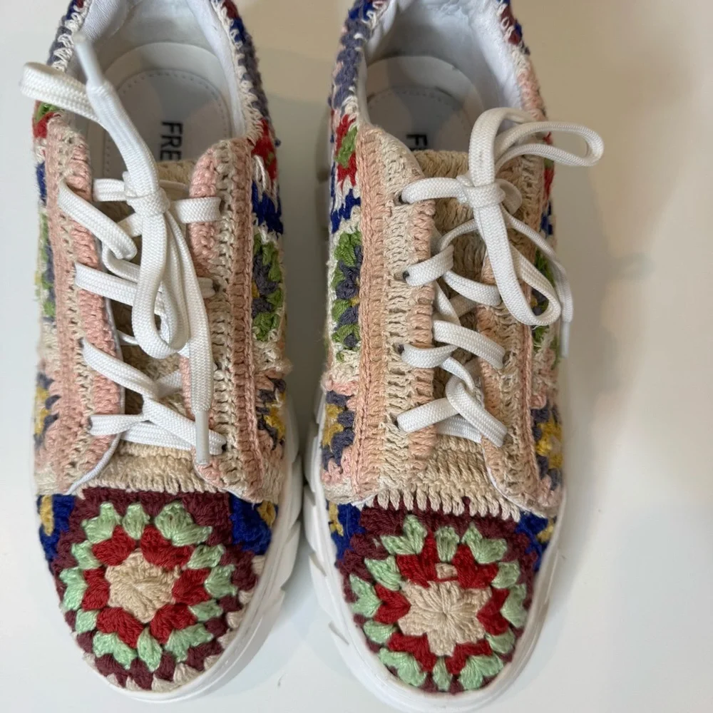 Free People catch me if you can crochet sneakers in multi Size 38